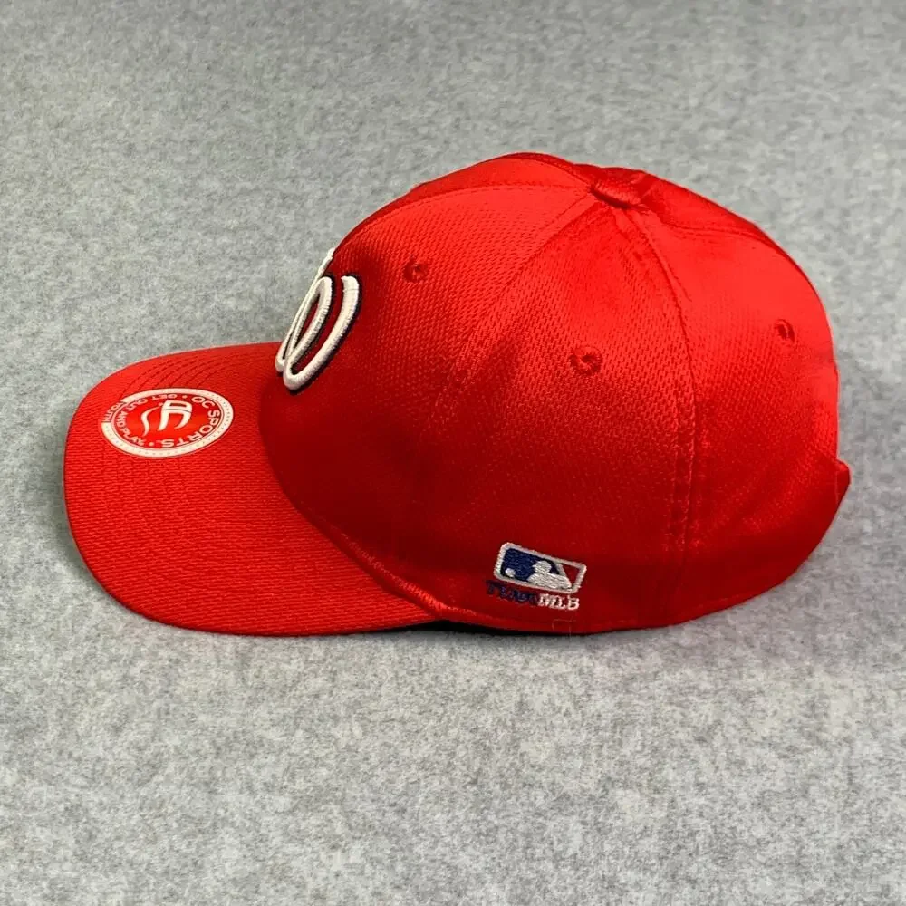Washington Nationals Hat Cap Youth Red Strap Back Team MLB OC Sports Embroidered